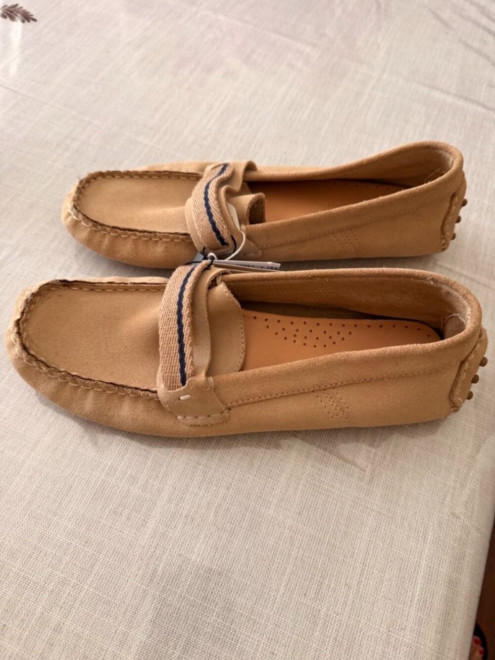NWT Zara Kids Genuine Leather Suede Driving Loafers Moccasins Size 38
